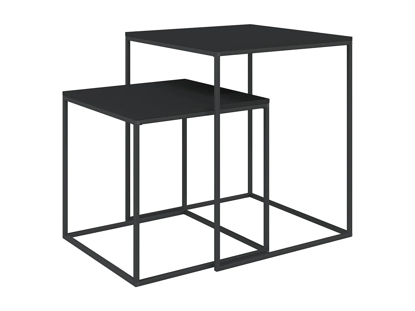 Couchtisch-Set 2-tlg. Holzwerkstoff und Metall