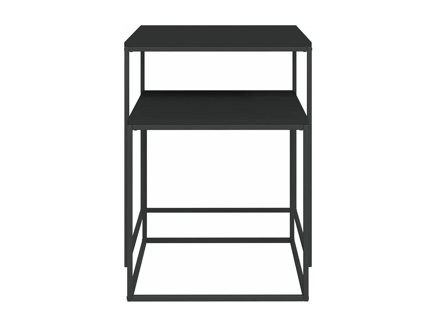 Ensemble de table basse 2 pcs bois d'ingénierie et métal