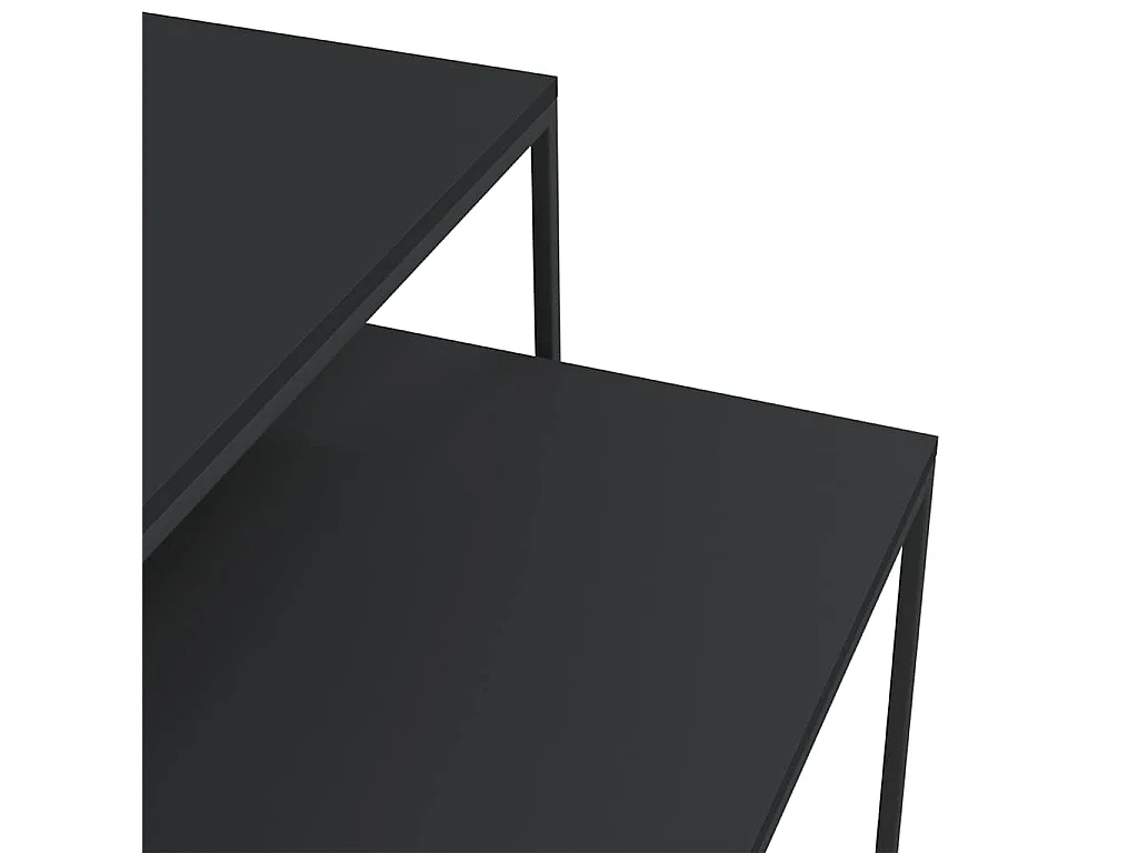 Set di Tavolini 2 pz in Legno Multistrato e Metallo