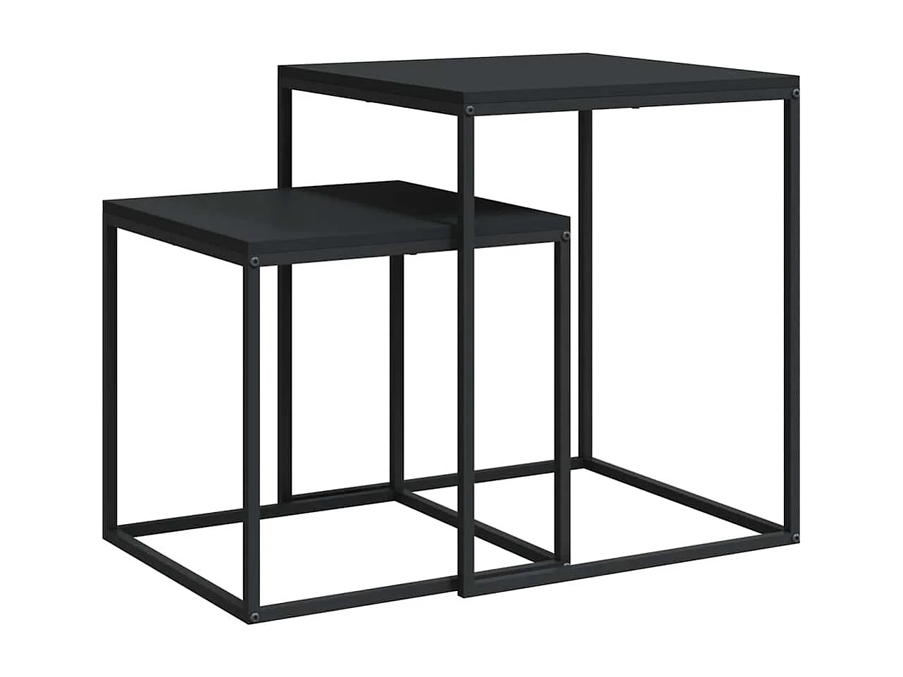 Set di Tavolini 2 pz in Legno Multistrato e Metallo