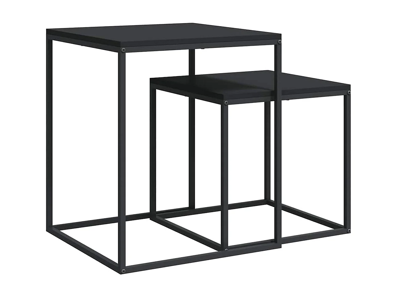 Set di Tavolini 2 pz in Legno Multistrato e Metallo