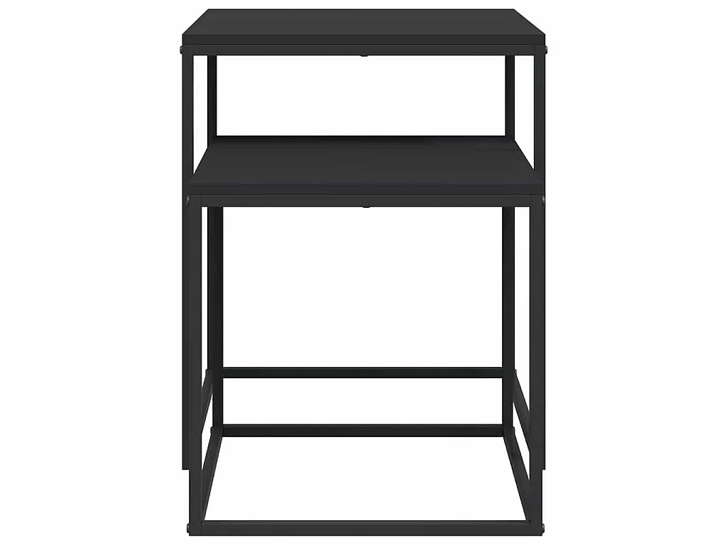 Ensemble de table basse 2 pcs bois d'ingénierie et métal