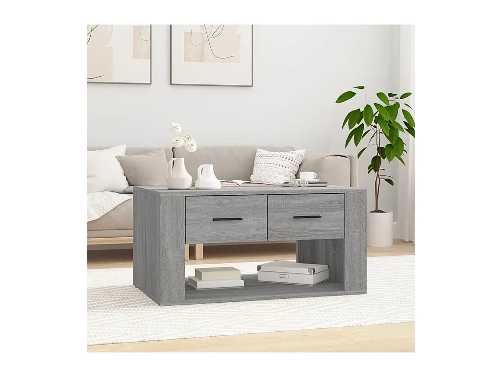 Table basse Sonoma gris 80x50x40 cm Bois d'ingénierie