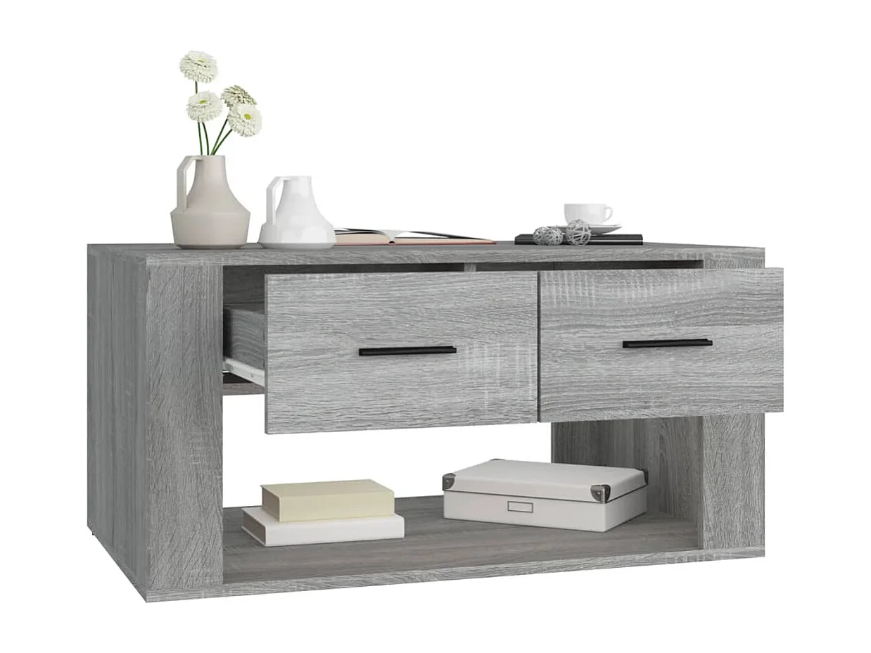 Mesa de centro 80x50x40 cm derivados de madeira cinzento sonoma