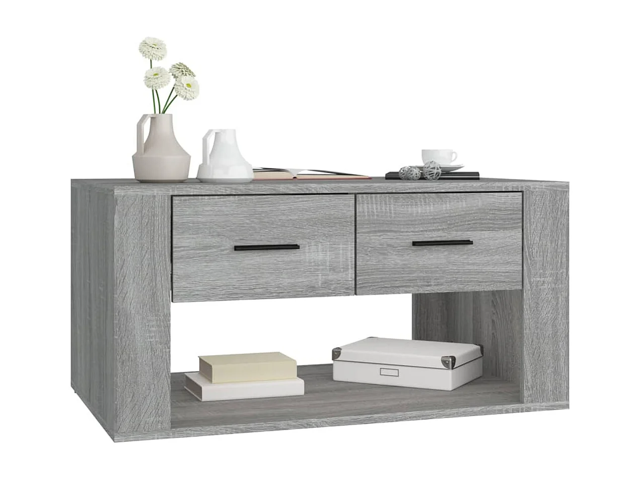 Table basse Sonoma gris 80x50x40 cm Bois d'ingénierie