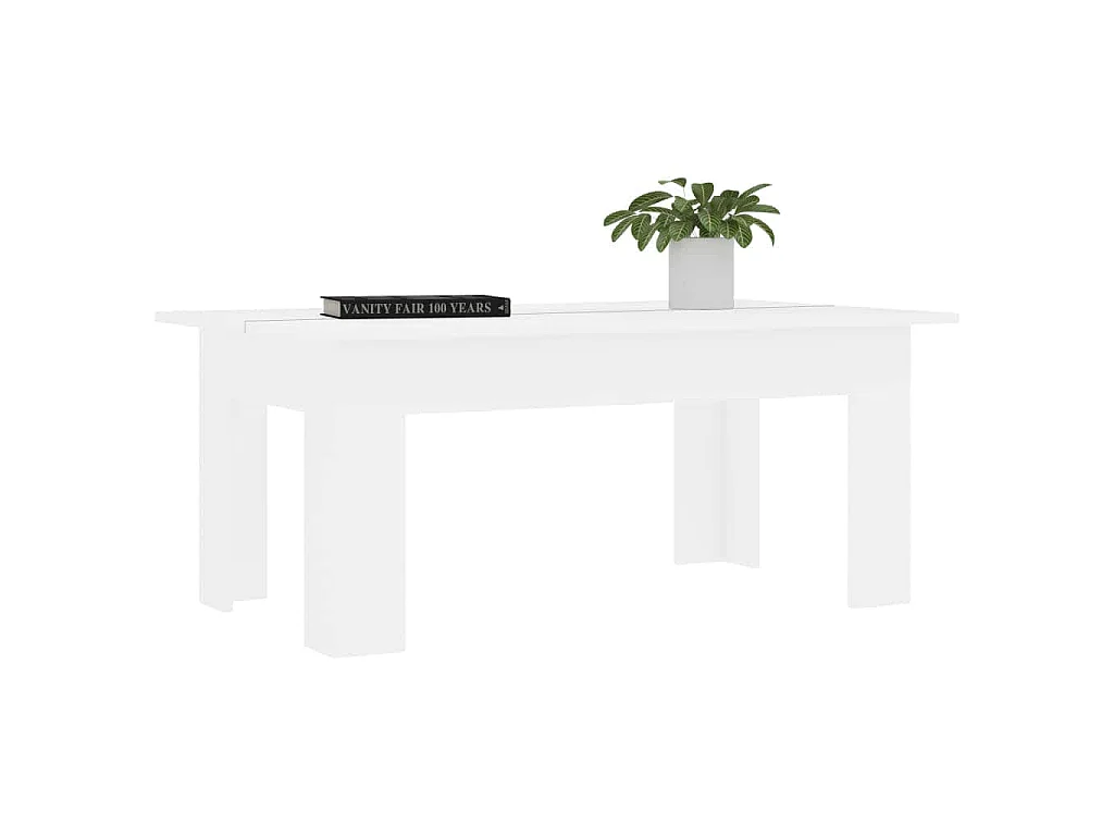 Salontafel 100x60x42 cm bewerkt hout wit