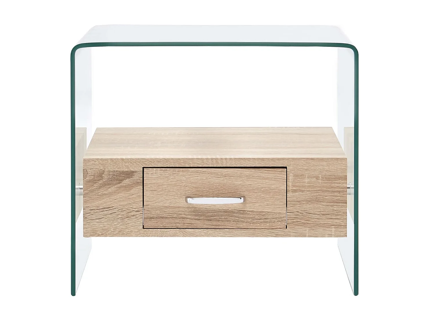 Salontafel met lade 50x50x45 cm gehard glas