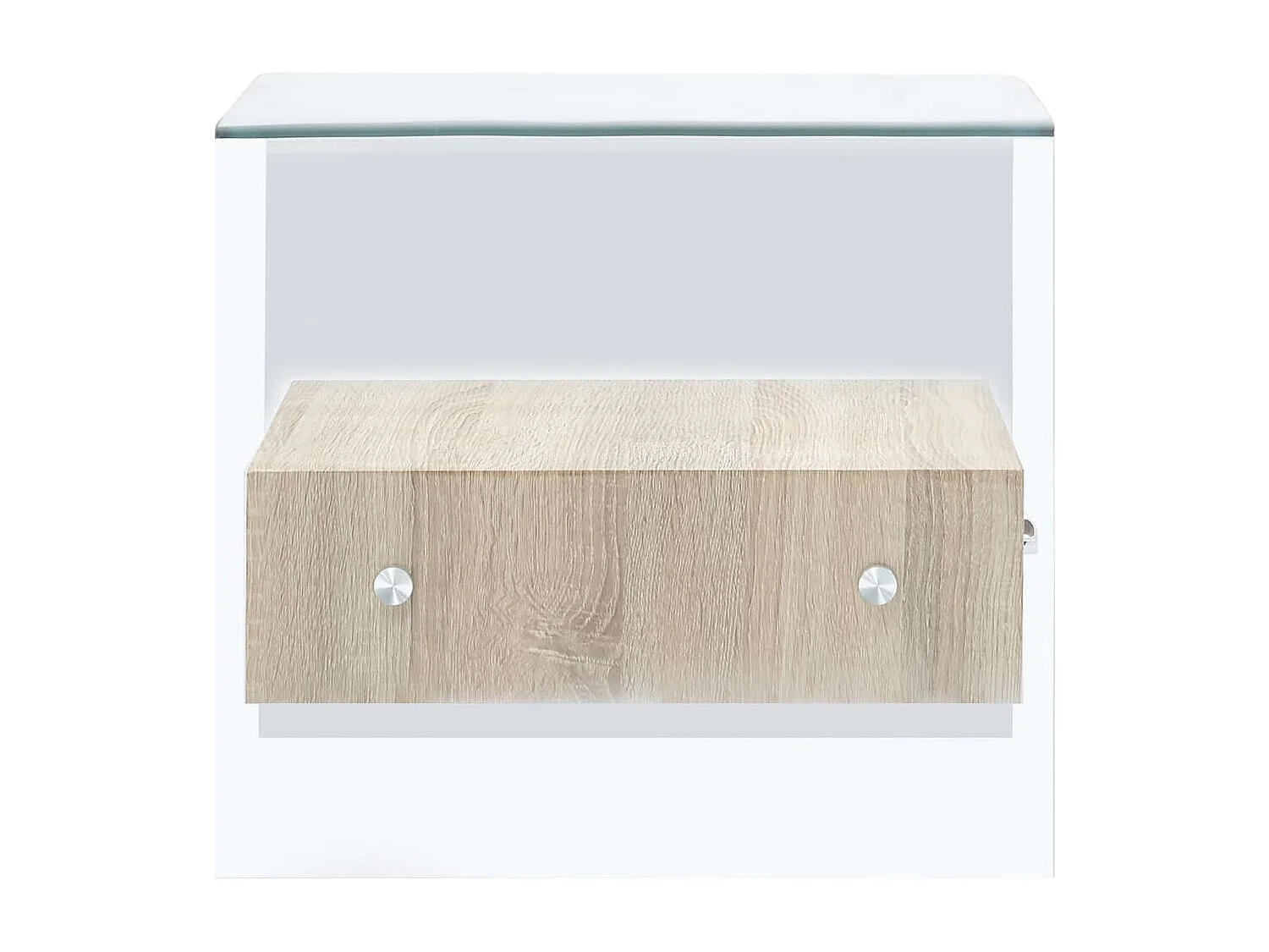 Table basse avec tiroir 50x50x45 cm Verre trempé