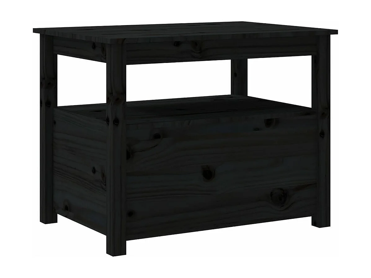 Salontafel 71x49x55 cm massief grenenhout zwart