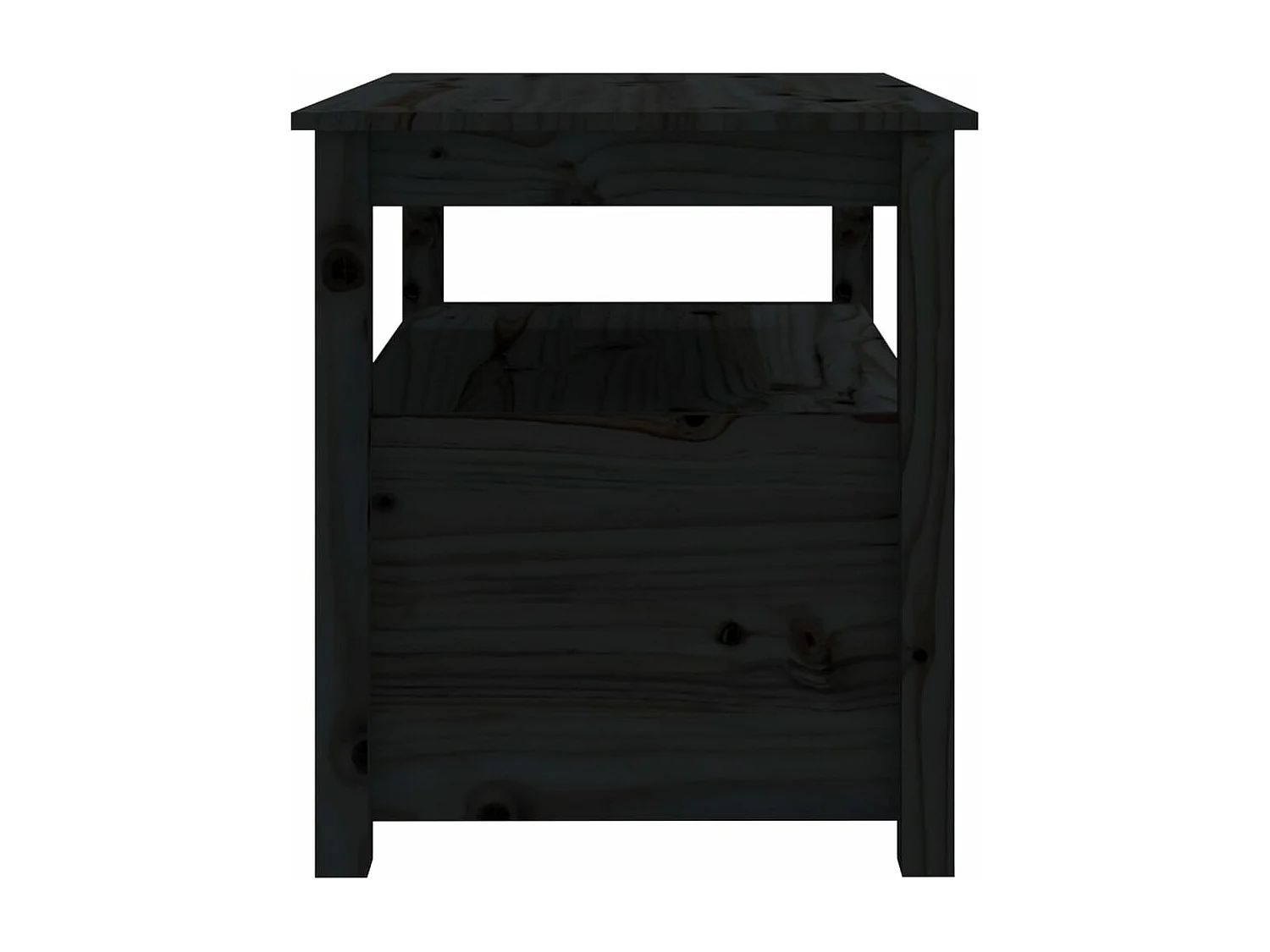Table basse Noir 71x49x55 cm Bois massif de pin