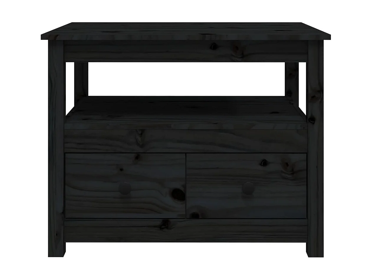 Salontafel 71x49x55 cm massief grenenhout zwart