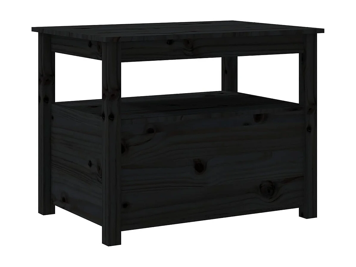 Salontafel 71x49x55 cm massief grenenhout zwart