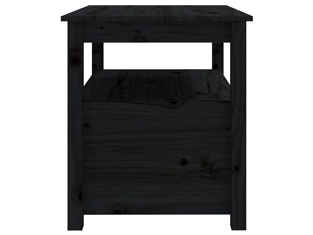 Mesa de centro de madera maciza de pino negro 71x49x55 cm
