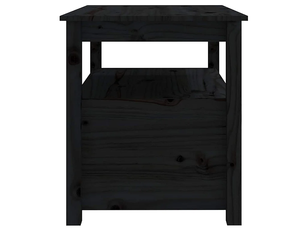 Mesa de centro de madera maciza de pino negro 71x49x55 cm