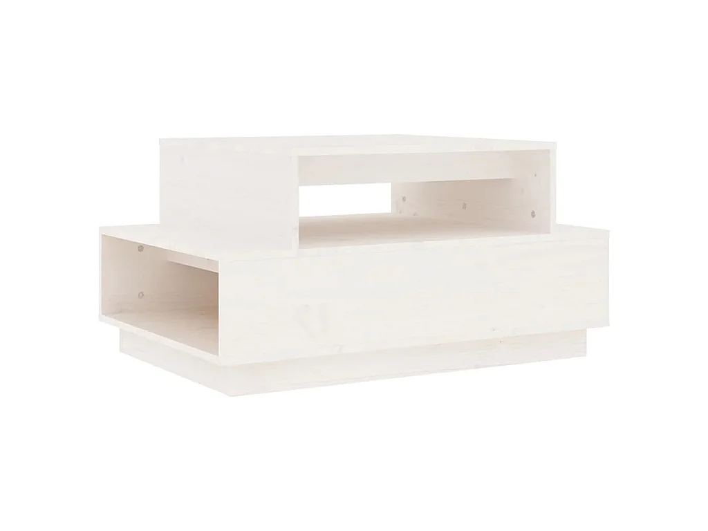Table basse Blanc 80x55x40,5 cm Bois massif de pin