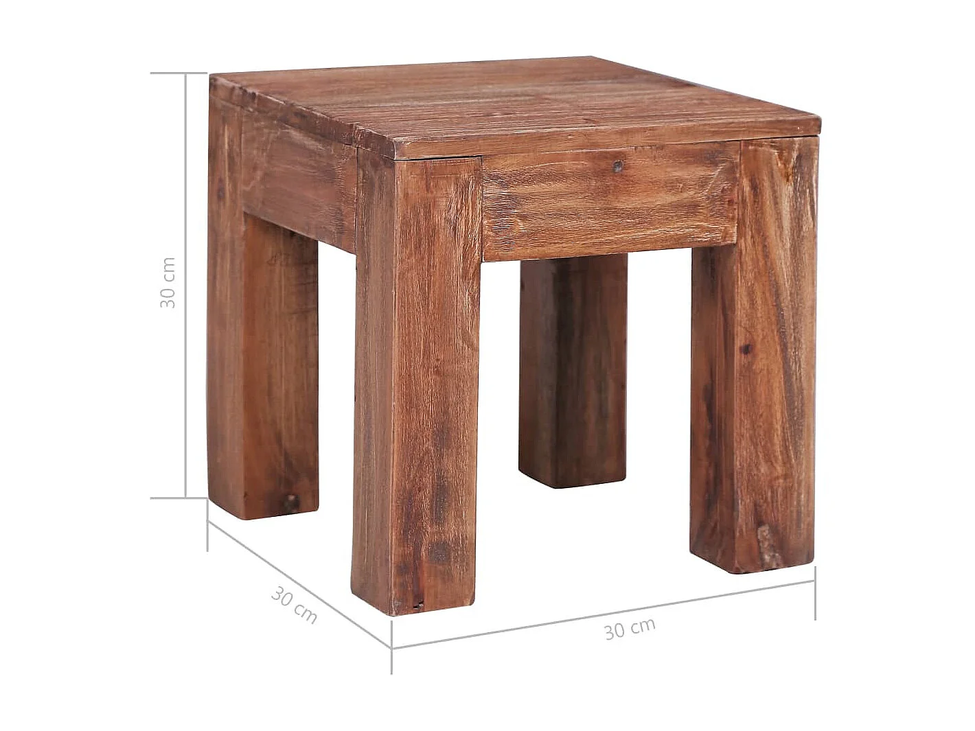 Table basse 30x30x30 cm bois d'acajou massif