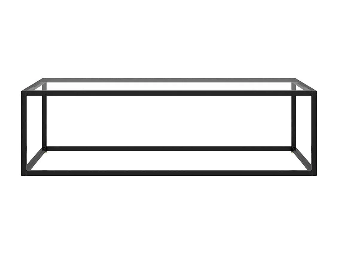 Salontafel met gehard glas 120x50x35 cm zwart