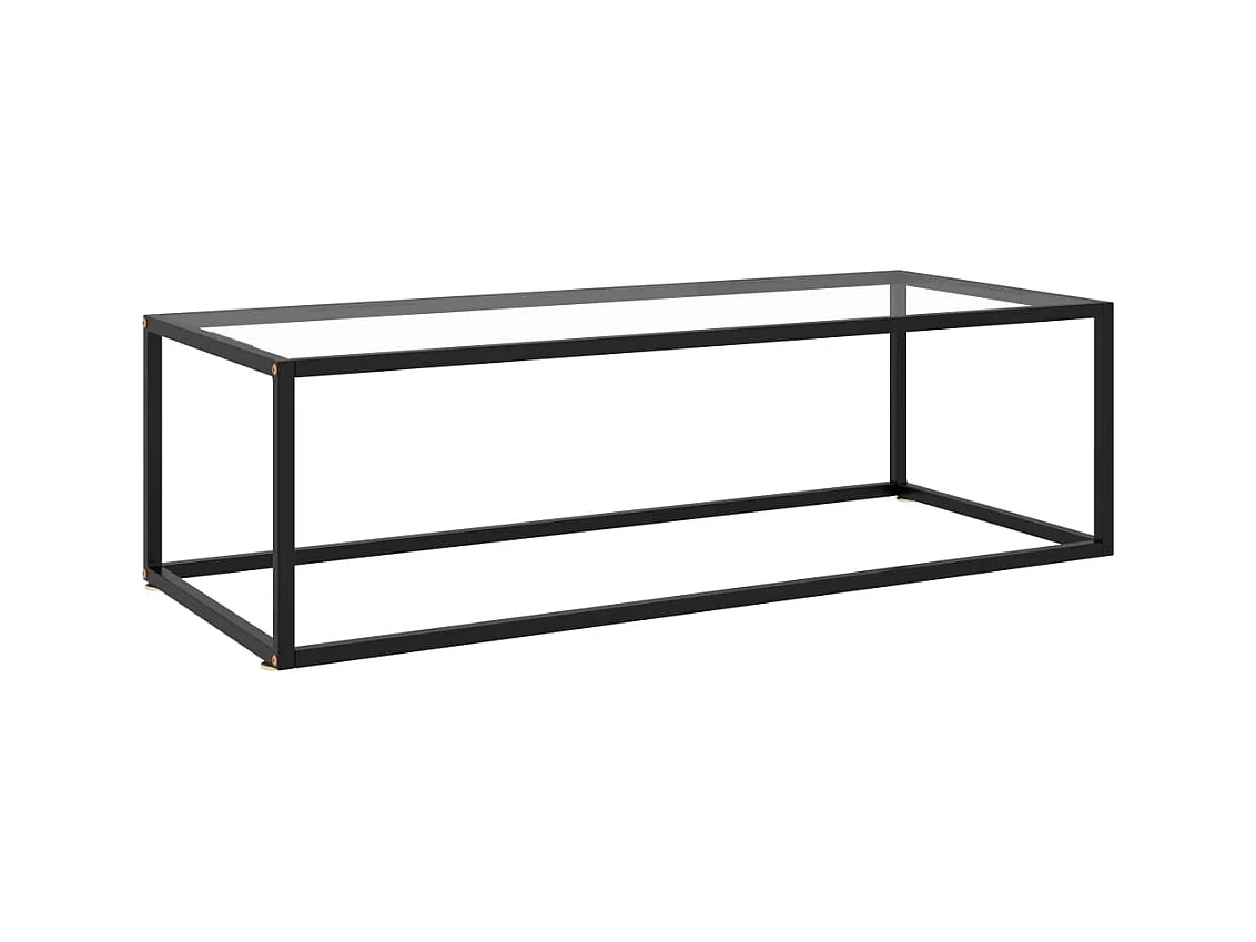 Table basse Noir avec verre trempé 120x50x35 cm