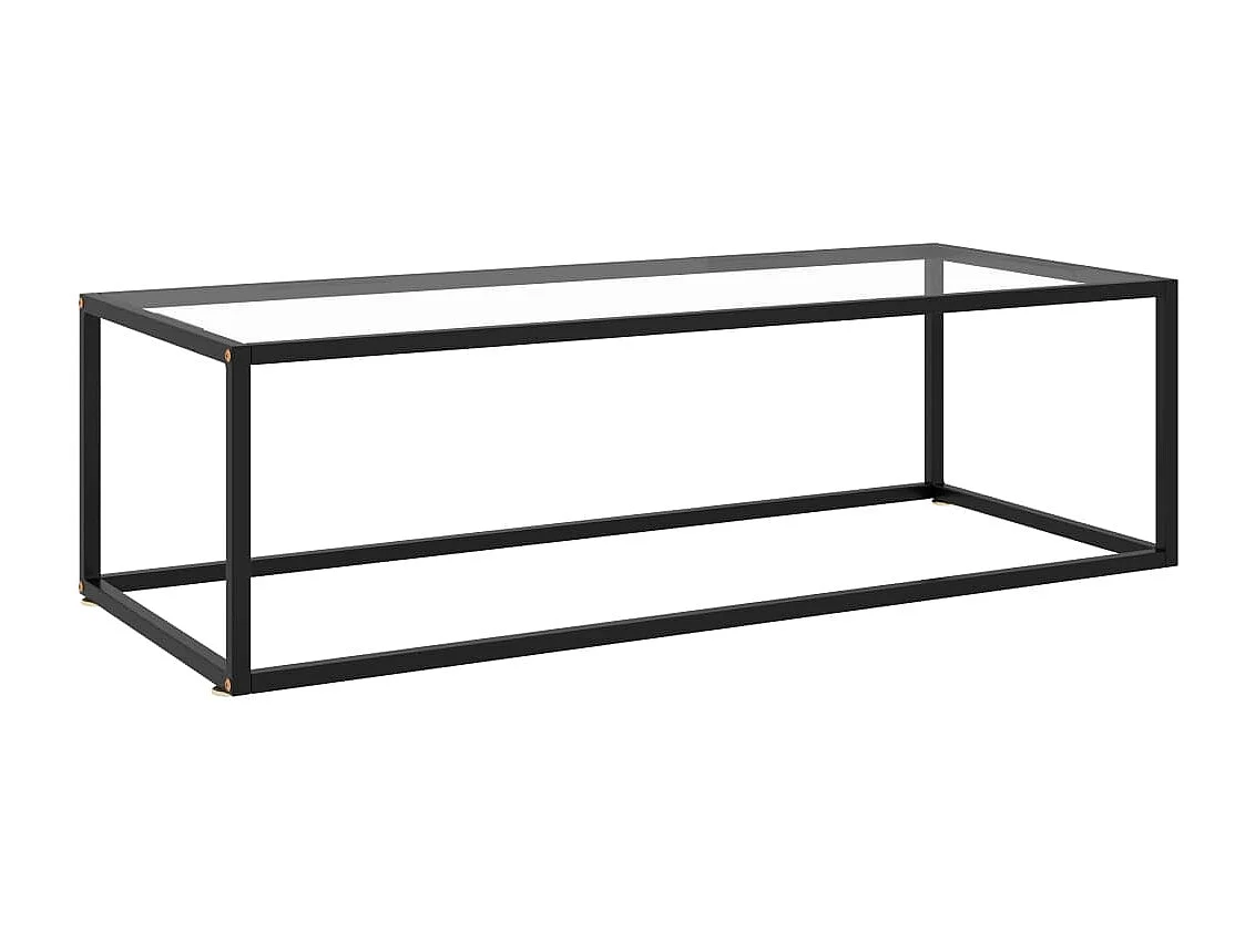 Salontafel met gehard glas 120x60x35 cm zwart