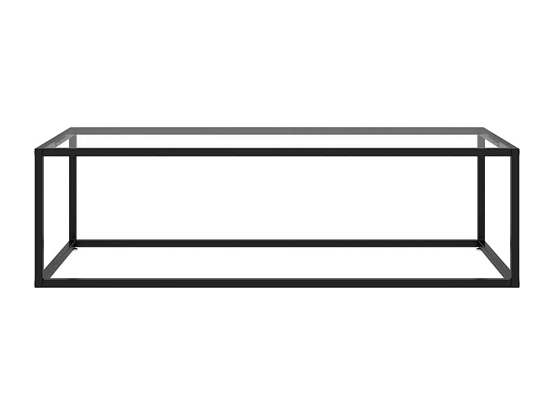 Salontafel met gehard glas 120x60x35 cm zwart