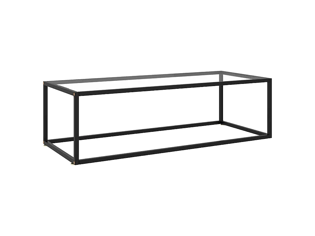 Salontafel met gehard glas 120x60x35 cm zwart