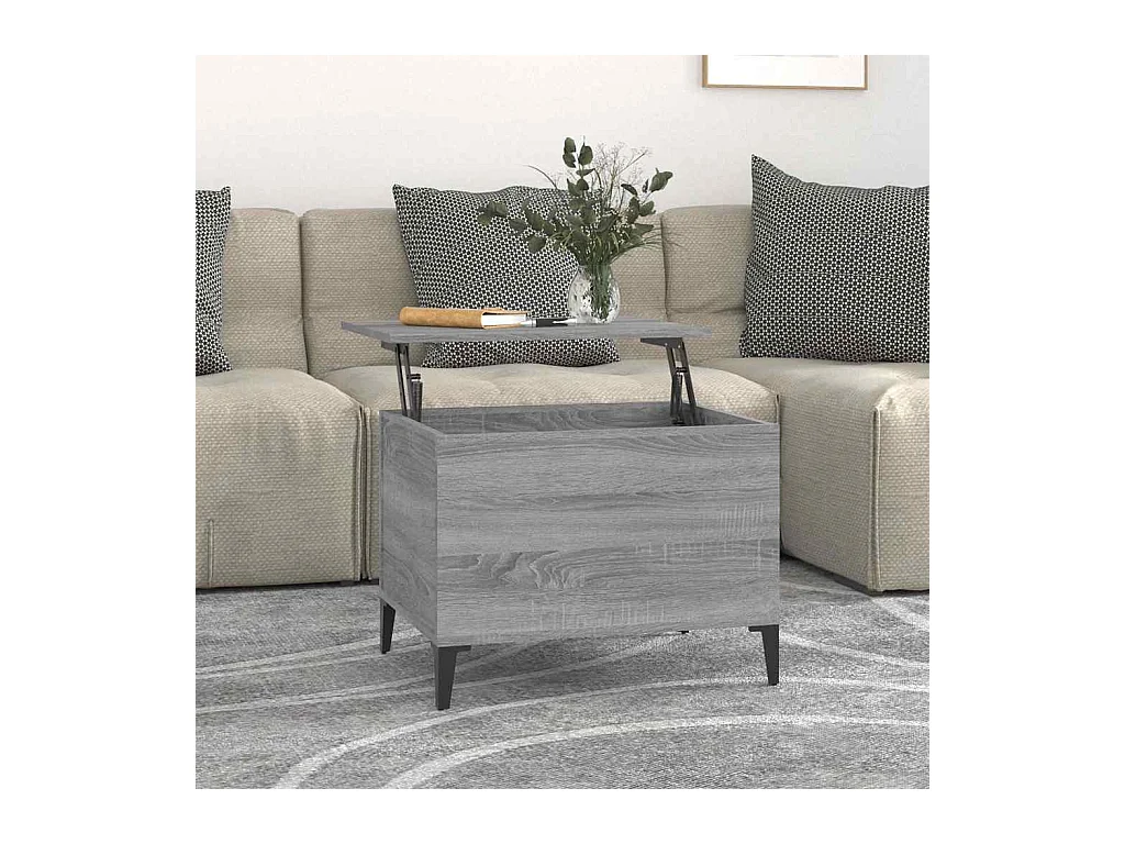 Table basse Sonoma gris 60x44,5x45 cm Bois d'ingénierie