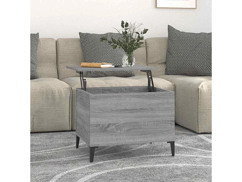 Tavolino Salotto Grigio Sonoma 60x44,5x45 cm Legno Multistrato