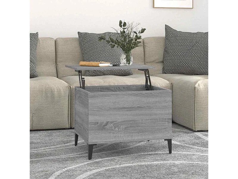 Table basse Sonoma gris 60x44,5x45 cm Bois d'ingénierie