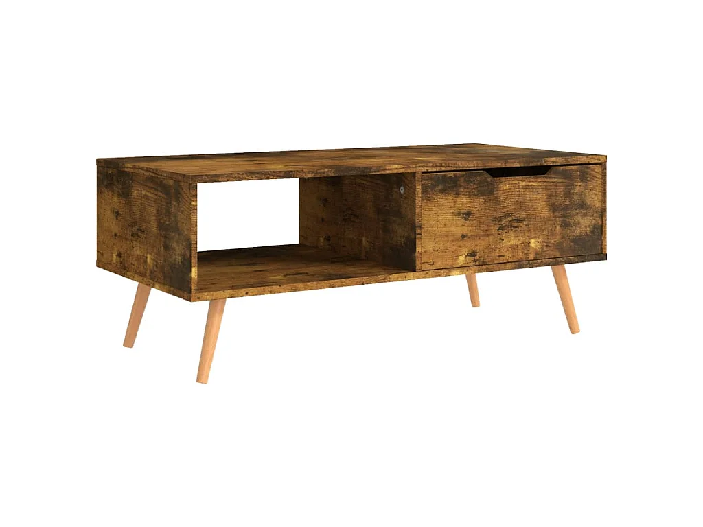 Table basse Chêne fumé 100x49,5x43 cm Bois d'ingénierie