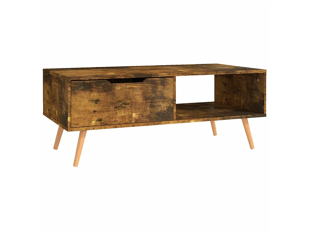 Table basse Chêne fumé 100x49,5x43 cm Bois d'ingénierie
