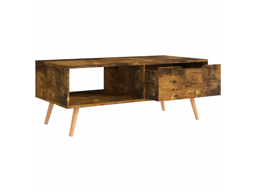 Table basse Chêne fumé 100x49,5x43 cm Bois d'ingénierie