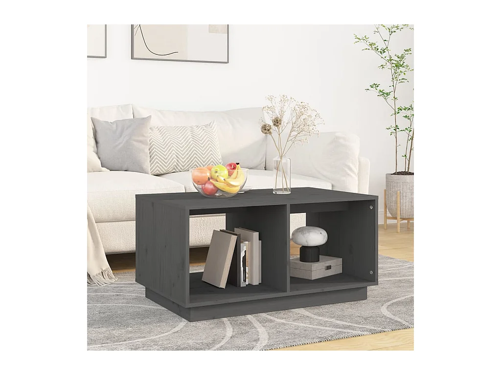Table basse Gris 80x50x40 cm Bois massif de pin