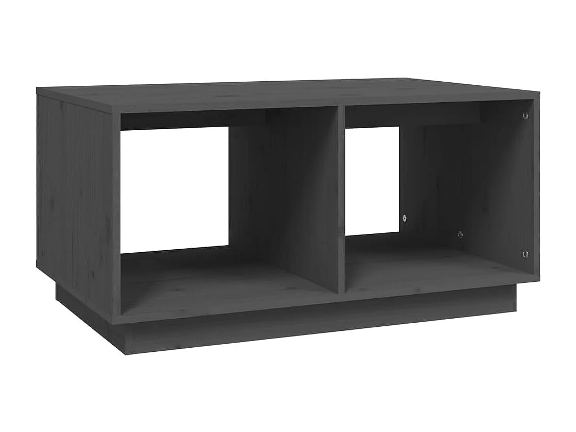 Mesa de centro madera maciza de pino gris 80x50x40 cm