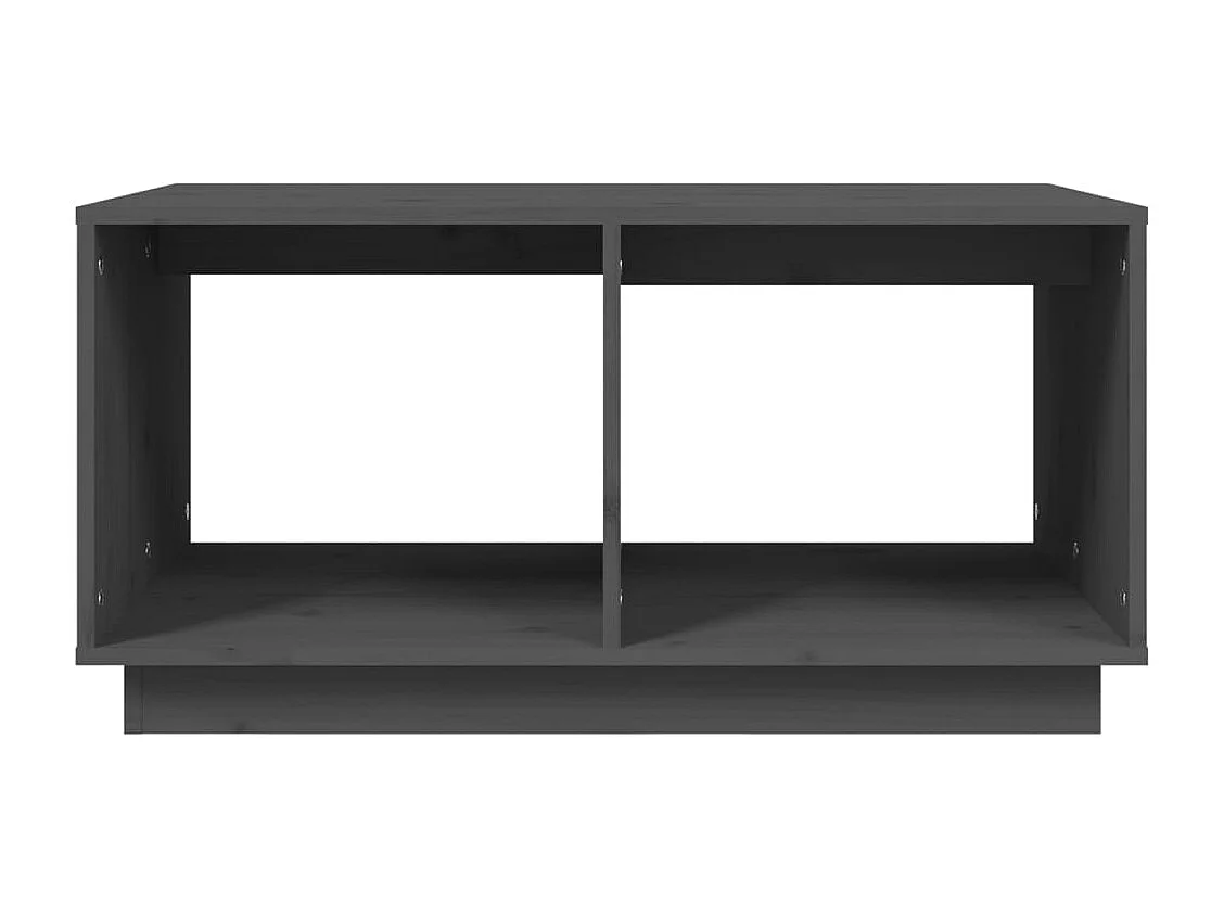Mesa de centro madera maciza de pino gris 80x50x40 cm