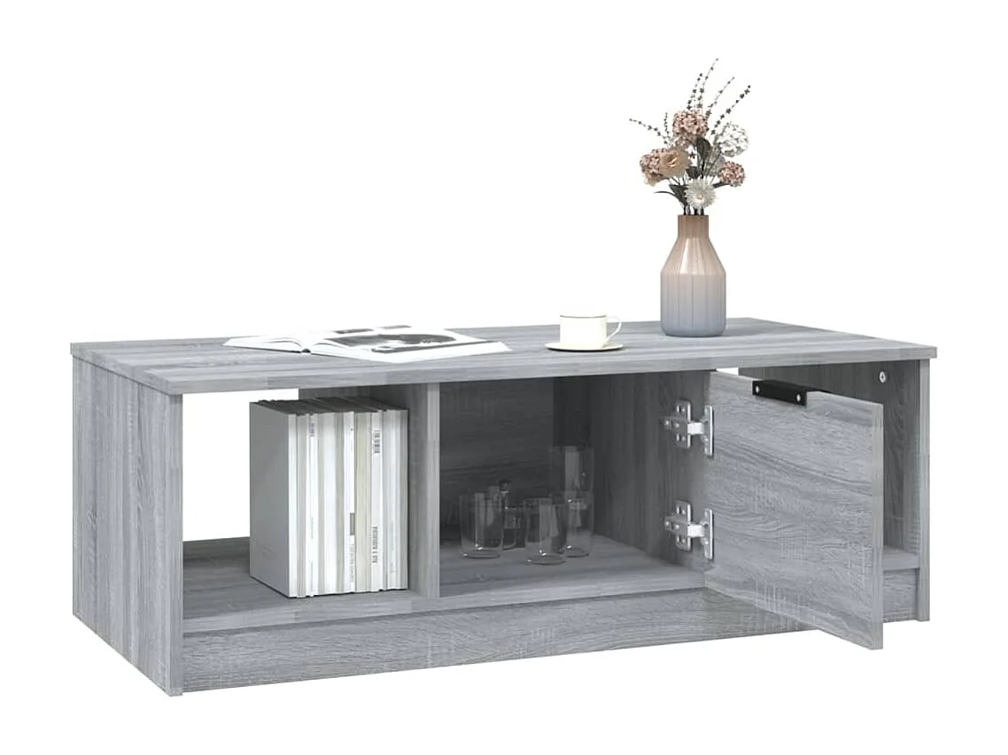 Salontafel 102x50x36 cm bewerkt hout grijs sonoma eikenkleurig
