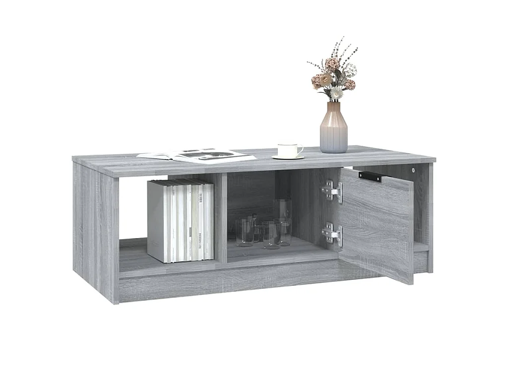 Table basse sonoma gris 102x50x36 cm bois d'ingénierie