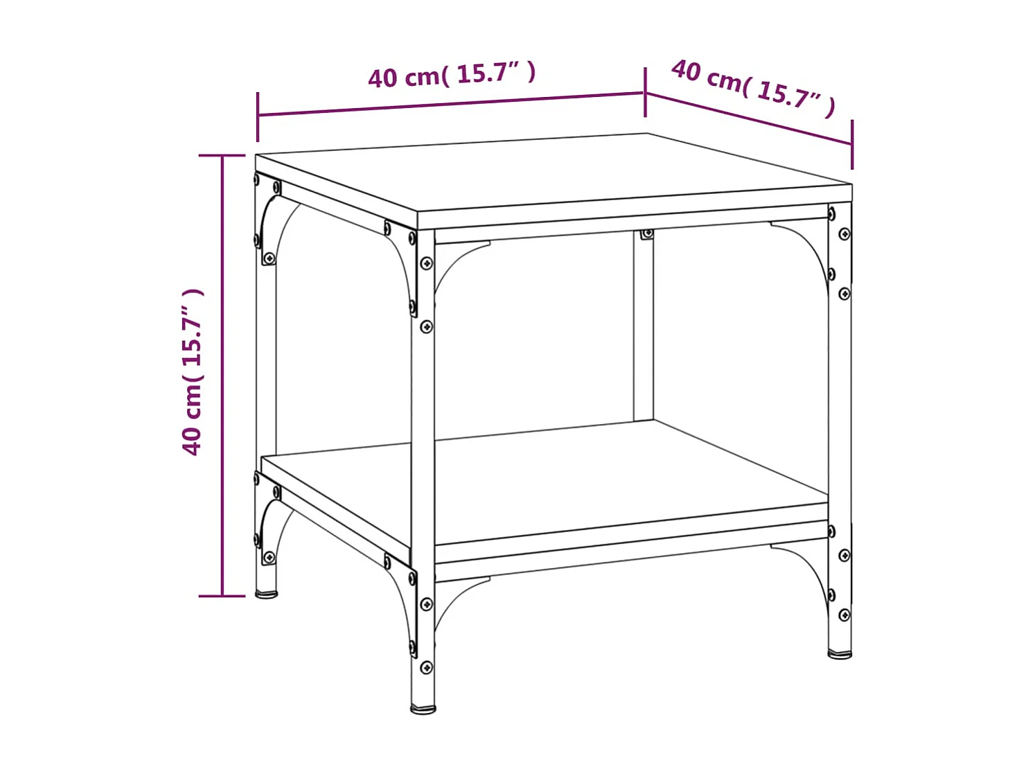 Tavolini 2pz grigio sonoma 40x40x40 cm in Legno Multistrato