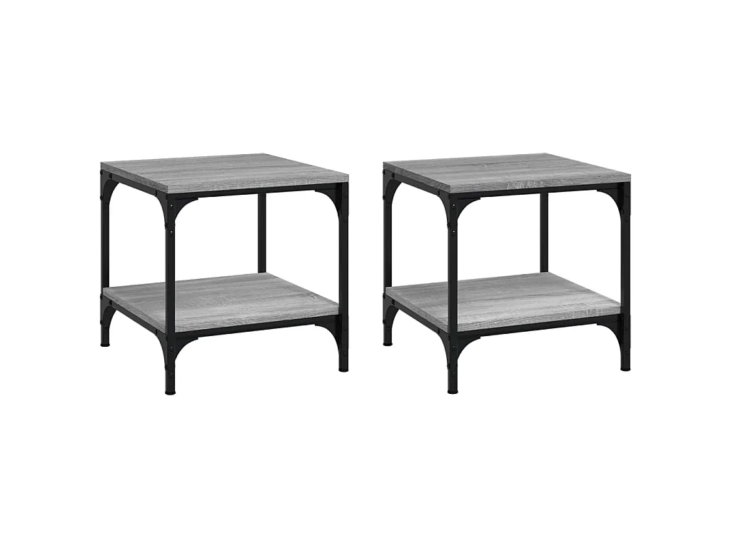 Tables d'appoint 2pcs Sonoma gris 40x40x40 cm Bois d'ingénierie