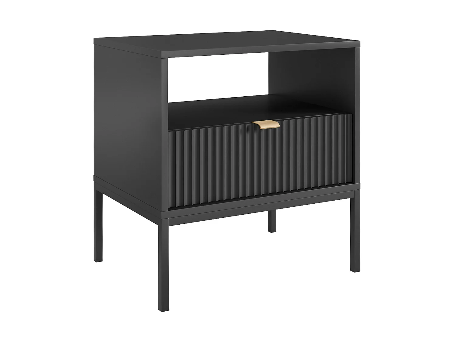 Lot de 2 tables de chevet 1 tiroir et 1 niche - Noir - LIOUBA de Pascal Morabito