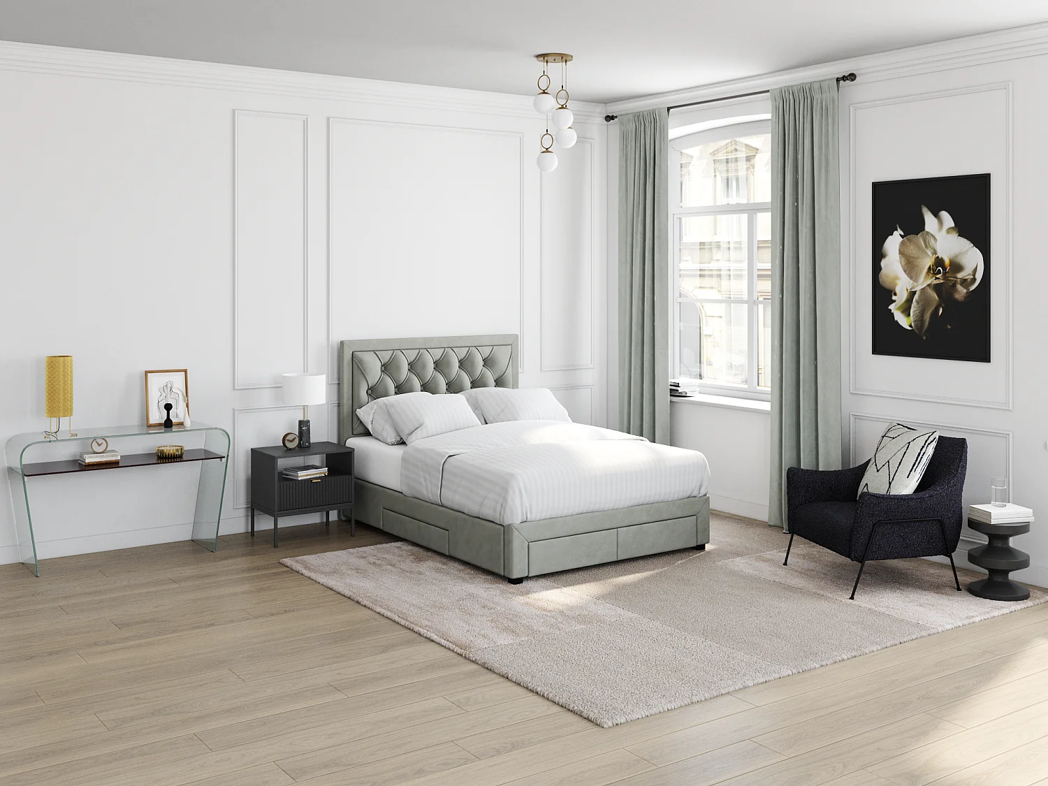 Lot de 2 tables de chevet 1 tiroir et 1 niche - Noir - LIOUBA de Pascal Morabito