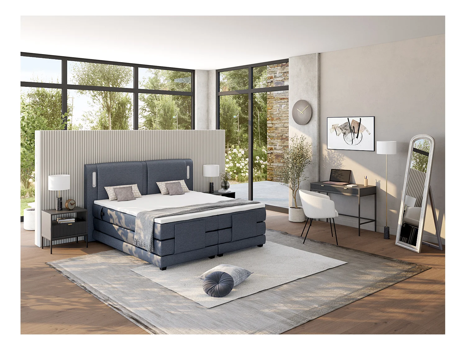 Set van 2 nachtkastjes met 1 lade en 1 nis - Zwart - LIOUBA van Pascal Morabito