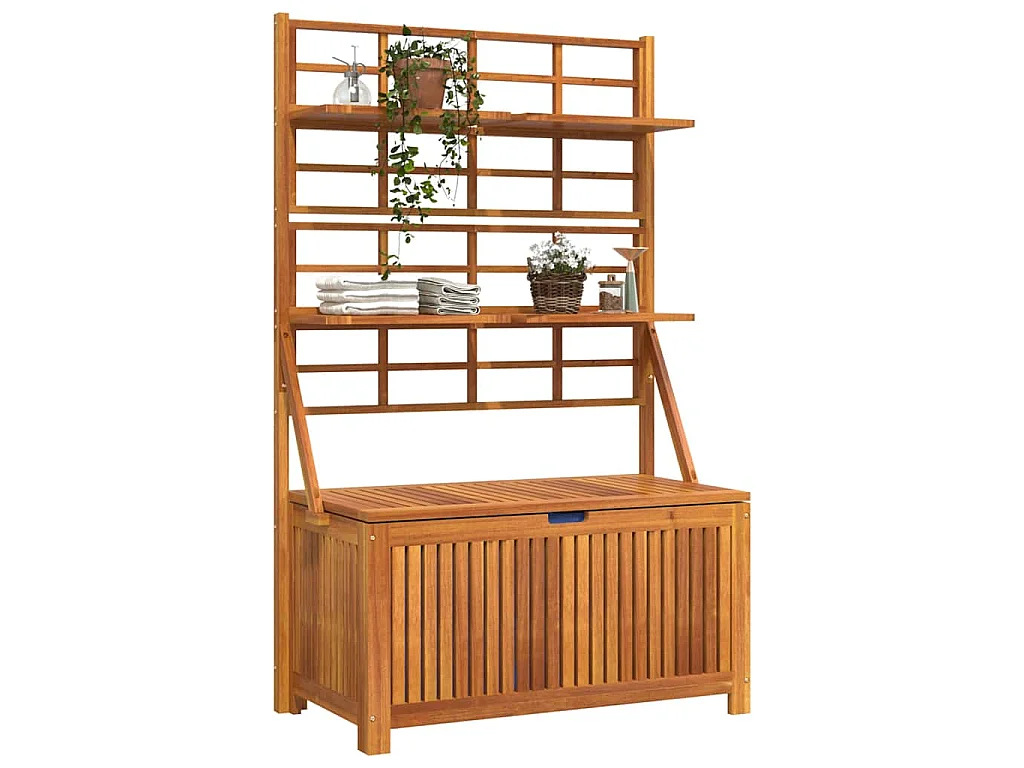 Boîte de rangement avec treillis 99x50x160 cm Acacia massif