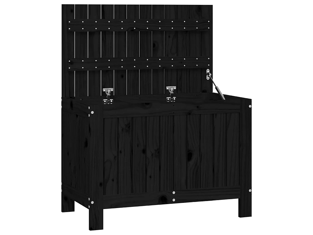 Caixa de arrumação jardim 76x42,5x54 cm pinho maciço preto