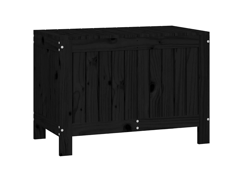 Caixa de arrumação jardim 76x42,5x54 cm pinho maciço preto