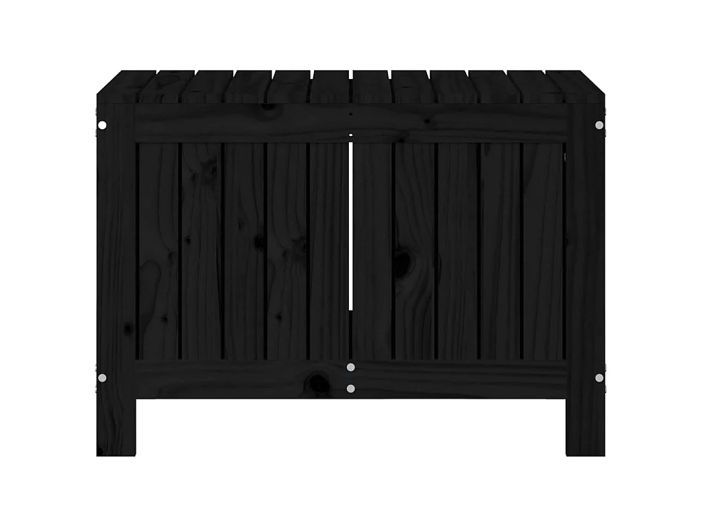 Caixa de arrumação jardim 76x42,5x54 cm pinho maciço preto