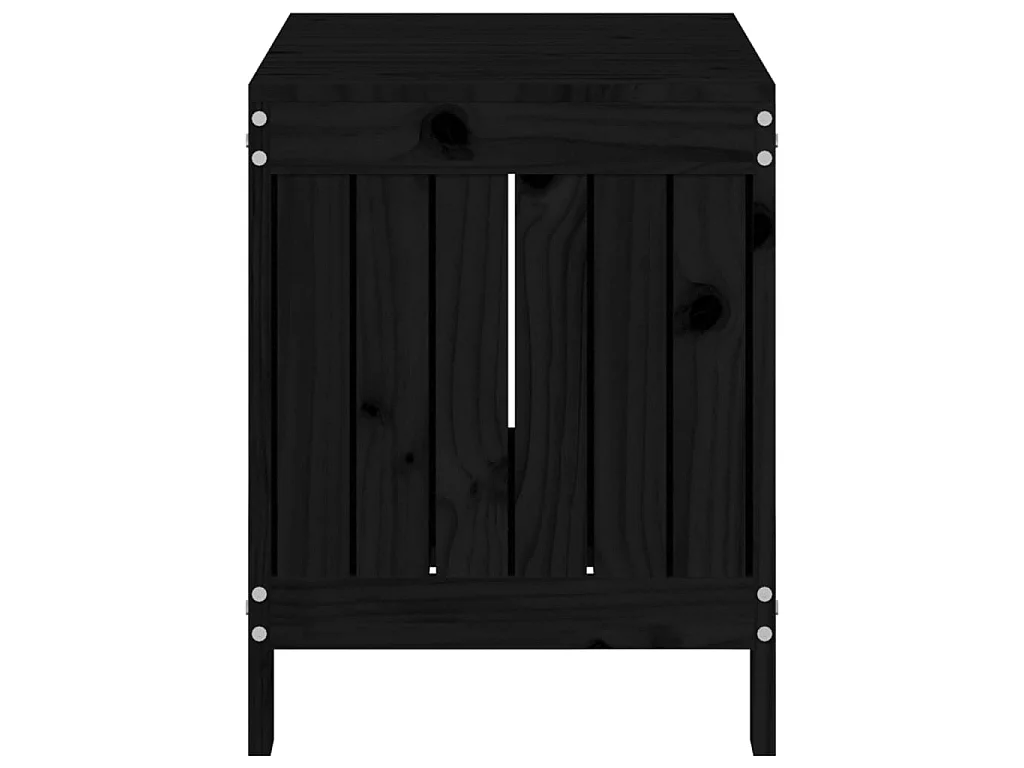 Caixa de arrumação jardim 76x42,5x54 cm pinho maciço preto