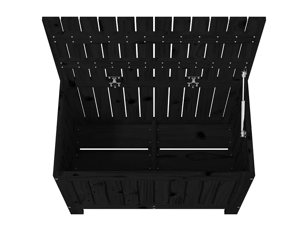 Caixa de arrumação jardim 76x42,5x54 cm pinho maciço preto