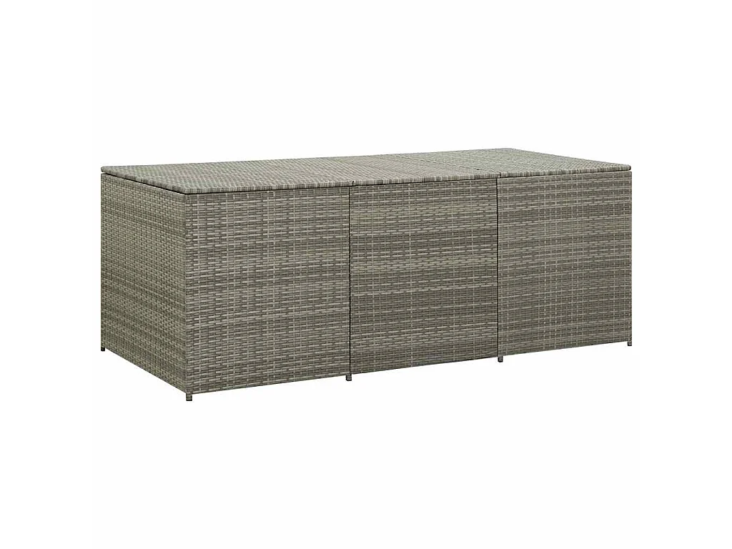 Boîte de rangement de jardin résine tressée 180x90x70 cm gris