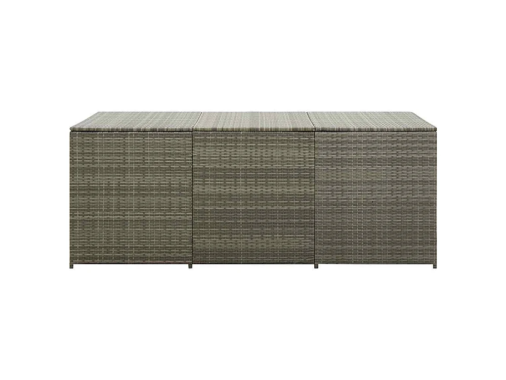 Boîte de rangement de jardin résine tressée 180x90x70 cm gris