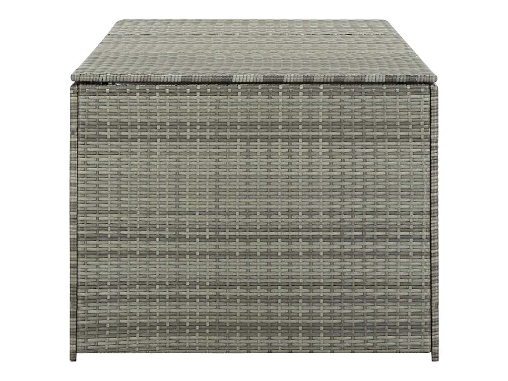Boîte de rangement de jardin résine tressée 180x90x70 cm gris